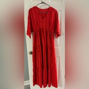 Red summer dress, size small, SHEIN, never worn
